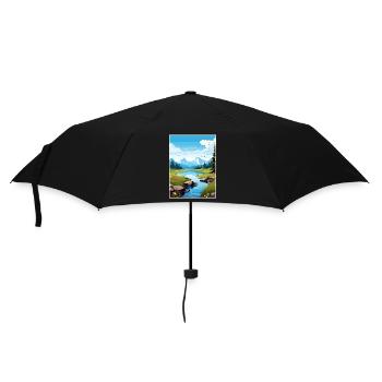 Verstecktes Lake Alaska Vintage Reiseposter Souvenir - Regenschirm (klein) - Schwarz - Vorne