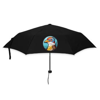 Kuckuck Bunte Karikatur Kawaii Anima - Regenschirm (klein) - Schwarz - Vorne