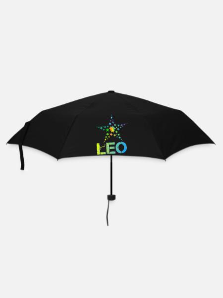 Leo Geburtstag Leo - Regenschirm (klein) - Schwarz