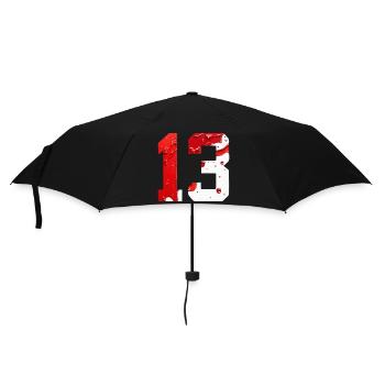 NR. 13 NUMMER 13 ROT WEIß 13. GEBURTSTAG - Regenschirm (klein) - Schwarz - Vorne