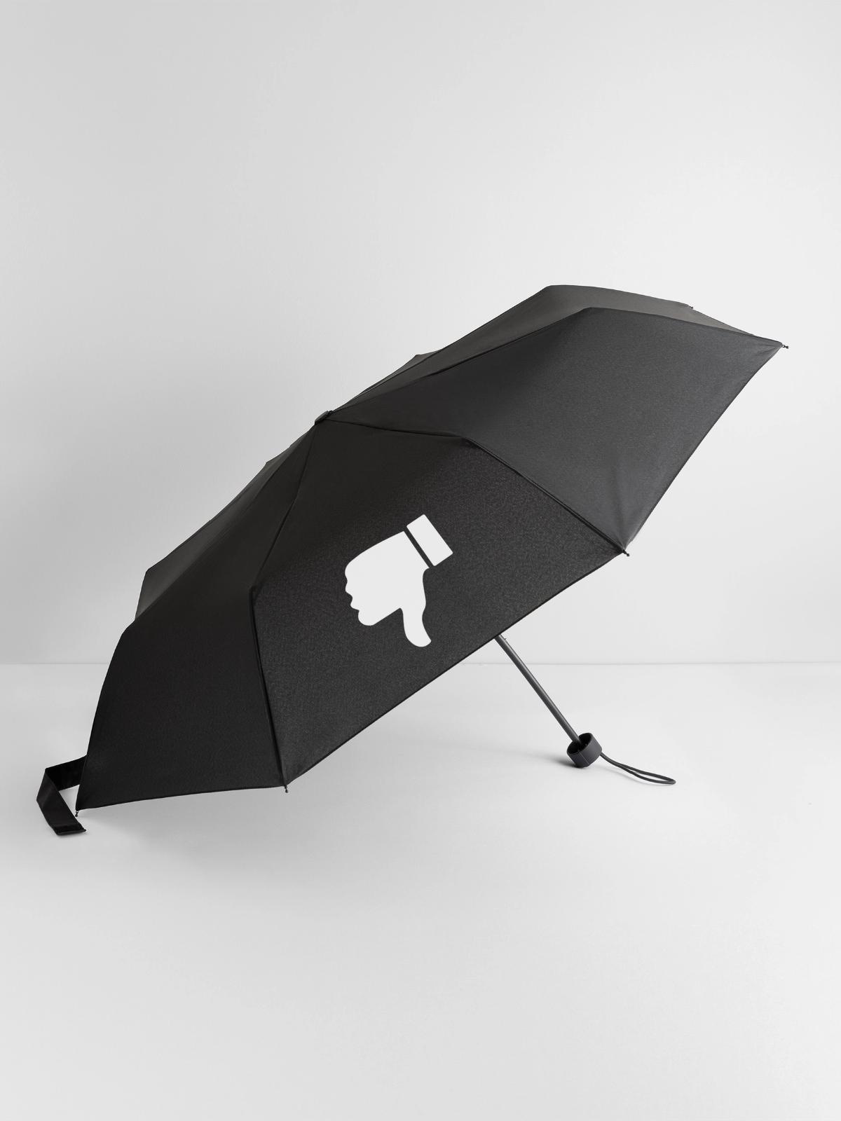 Daumen runter - Regenschirm (klein) - Schwarz - Vorne
