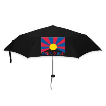 free tibet flagge - Regenschirm (klein) - Schwarz - Vorne
