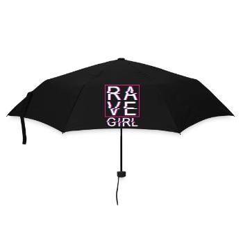 Rave Girl Rave Mädchen - Regenschirm (klein) - Schwarz - Vorne
