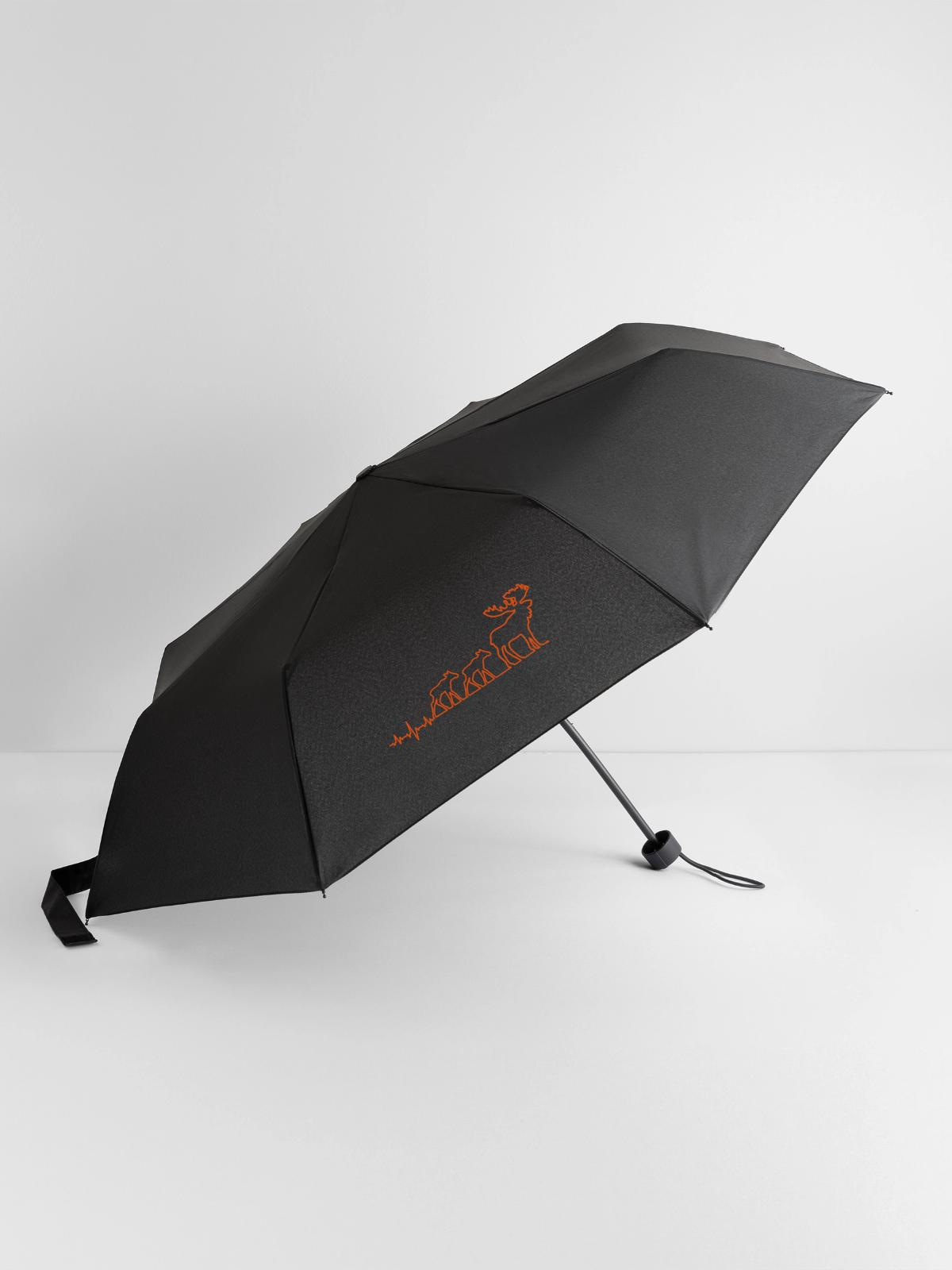 elch moose - Regenschirm (klein) - Schwarz - Vorne