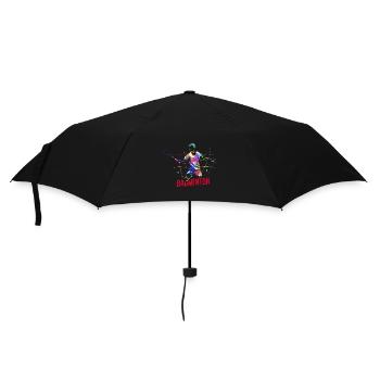 Flinker Badminton Vereinsmeister - Regenschirm (klein) - Schwarz - Vorne