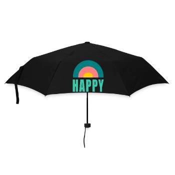 HAPPY. HAPPINESS. FREEDOM. - POSITIV. POSITIV - Regenschirm (klein) - Schwarz - Vorne