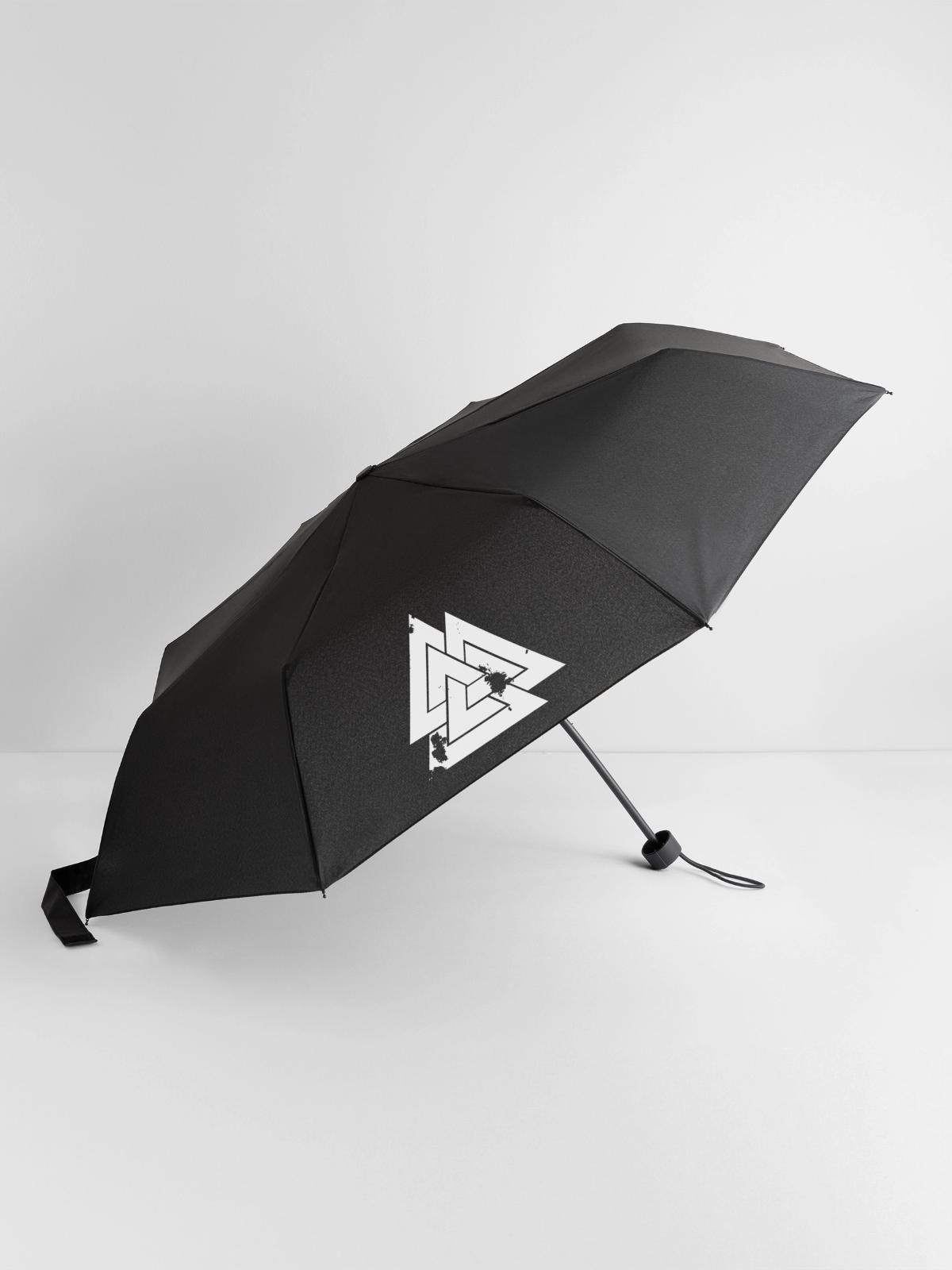 Valknut - Regenschirm (klein) - Schwarz - Vorne