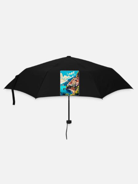 Amalfi Italien Vintage Reiseposter WPA Souvenir - Regenschirm (klein) - Schwarz