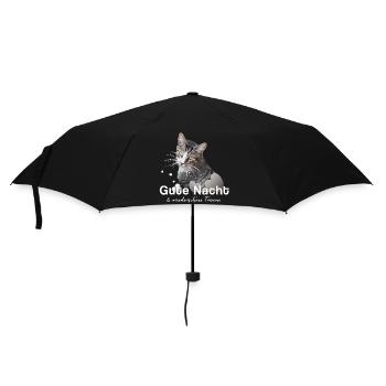 Gute Nacht Shirt Schlafshirt - Regenschirm (klein) - Schwarz - Vorne