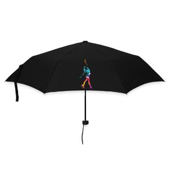 Anmutige Schlittschuhläuferin Kür - Regenschirm (klein) - Schwarz - Vorne