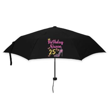 25.Geburtstag Königin 25 Jahre Fünfundzwanzig - Regenschirm (klein) - Schwarz - Vorne