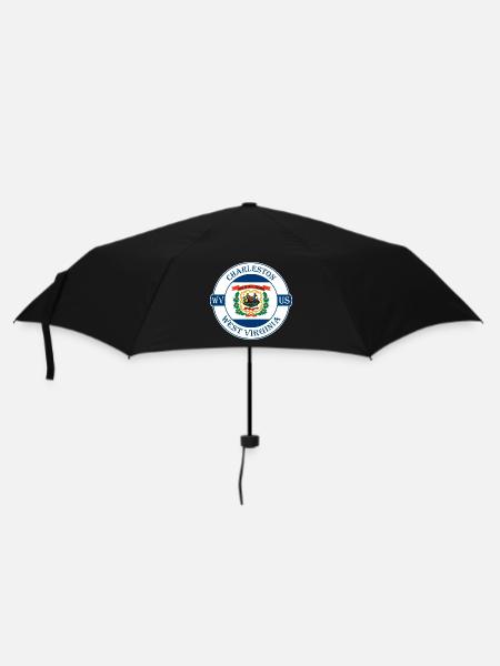 Charleston West Virginia Flagge USA Souvenir Logo - Regenschirm (klein) - Schwarz