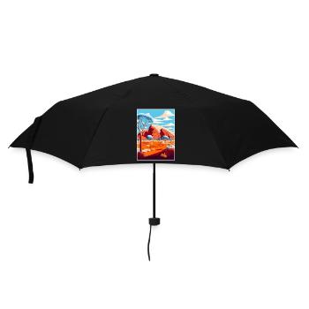 Uluṟu Kata Tjuṯa Nationalpark Reiseplakat - Regenschirm (klein) - Schwarz - Vorne