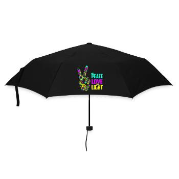 Peace Love Light Handzeichen Friedenssymbol Neon - Regenschirm (klein) - Schwarz - Vorne