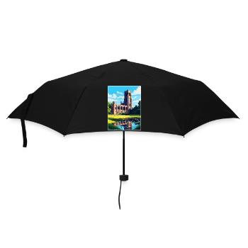 Fountains Abbey North Yorkshire Travel Poster WPA - Umbrella (small) - black - Front