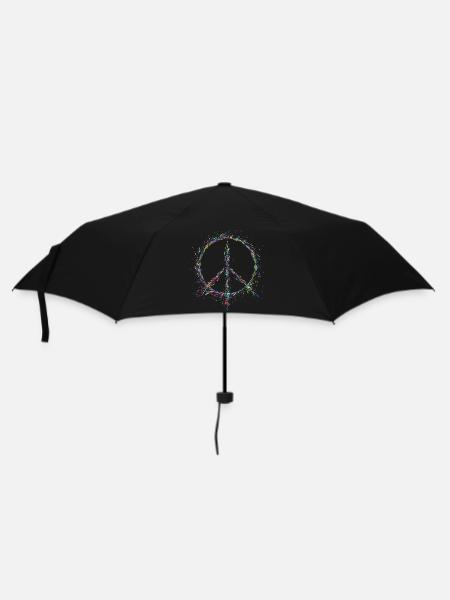 Frieden in den Farbtropfen - Regenschirm (klein) - Schwarz