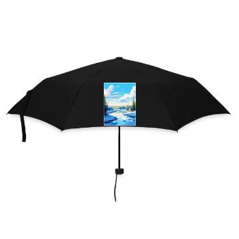Rovaniemi Finlande Affiche de voyage vintage souvenir - Parapluie standard - noir - Devant