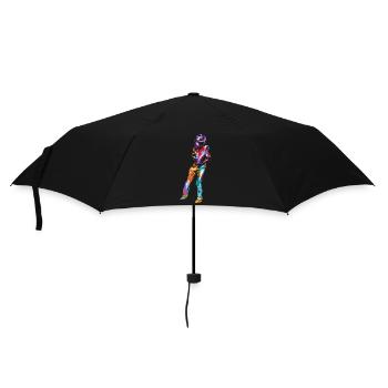 Tanzlustiger Linientanz Westernstiefel - Regenschirm (klein) - Schwarz - Vorne