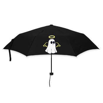 Niedlicher Geist mit Heiligenschein - Regenschirm (klein) - Schwarz - Vorne