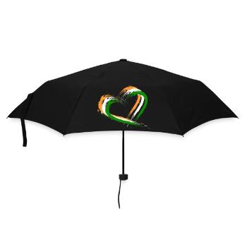 Herz Bürste Flagge Indien Design Neu Vektor Fahne - Regenschirm (klein) - Schwarz - Vorne
