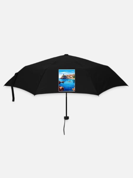 Dubrovnik Kroatien Vintage Reiseposter Souvenir - Regenschirm (klein) - Schwarz