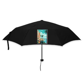 Cote D Azur Frankreich Vintage Reiseposter Souvenir - Regenschirm (klein) - Schwarz - Vorne