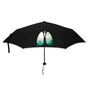 Green nature forest landscape lungs - Umbrella (small) - black - Front