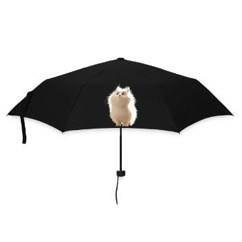 Angora Katze Weiße Angorakatze Süße Angora Katzen - Regenschirm (klein) - Schwarz - Vorne
