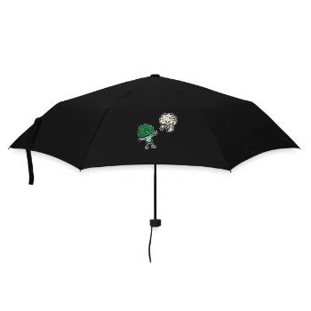 Erschrockener Brokkoli Blumenkohl - Regenschirm (klein) - Schwarz - Vorne