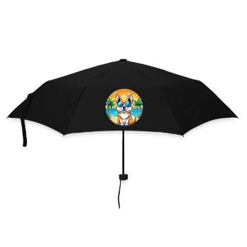 Icelandic Sheepdog Breed Cartoon Sunglasses Beach - Umbrella (small) - black - Front