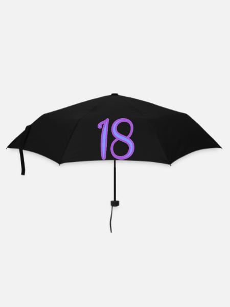 18. 18 ANS. 18e ANNIVERSAIRE. ANNIVERSAIRE 18 ANS. - Parapluie standard - noir