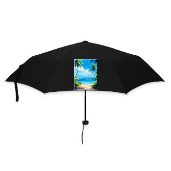 Inseln Karibik Reise Poster Souvenir - Regenschirm (klein) - Schwarz - Vorne