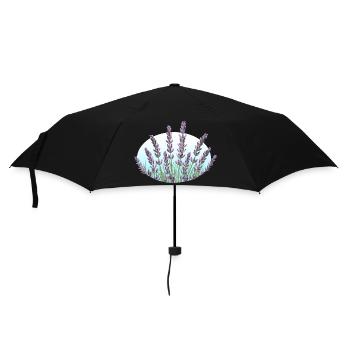 Lavendel Lavendelhalme Lavendelfeld - Regenschirm (klein) - Schwarz - Vorne