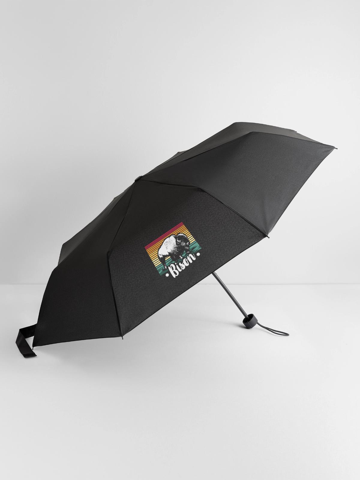 Zotteliger Bison Steppenbewohner - Regenschirm (klein) - Schwarz - Vorne