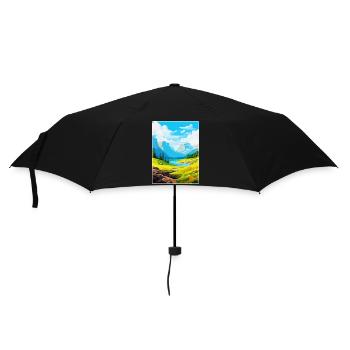 Pyrenäen-Nationalpark Frankreich Reiseplakat WPA - Regenschirm (klein) - Schwarz - Vorne