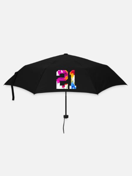 NUMMER 21 JAHRE ALT 21. GEBURTSTAG - Regenschirm (klein) - Schwarz