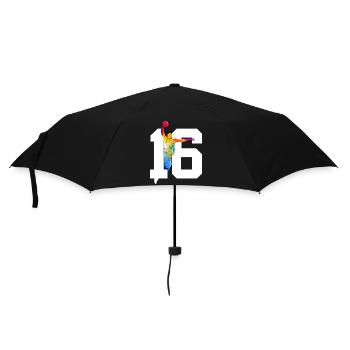NUMBER 16 BASKETBALL 16TH BIRTHDAY - Umbrella (small) - black - Front