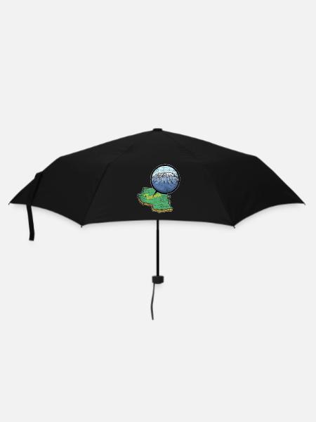 Wuchtiger Kilimanjaro Vulkankegel - Regenschirm (klein) - Schwarz