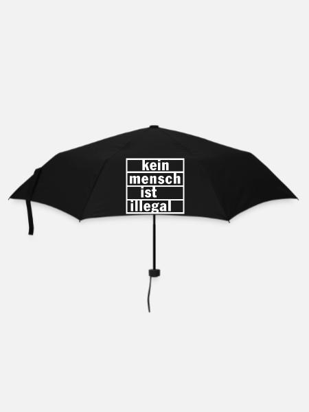 Kein Mensch Ist Illegal - Regenschirm (klein) - Schwarz