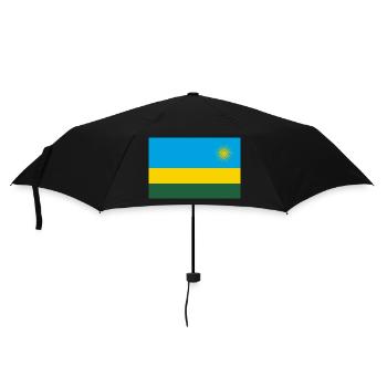 Ruanda – Flagge Sonnenaufgang blau-golden - Regenschirm (klein) - Schwarz - Vorne