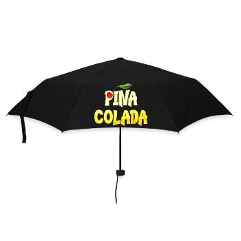 Pina Colada Ananas Kokos Rum mit Kirsche - Regenschirm (klein) - Schwarz - Vorne