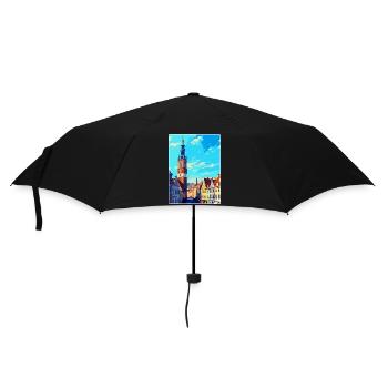 Wroclaw Poland Vintage Travel Poster Souvenir WPA - Umbrella (small) - black - Front