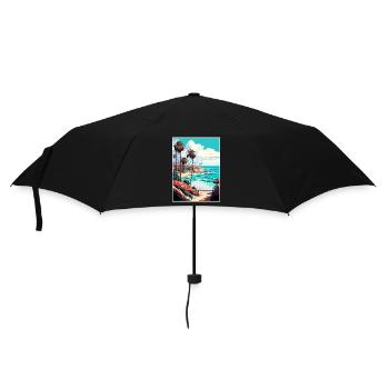 La Jolla Shore California Vintage Reiseposter - Regenschirm (klein) - Schwarz - Vorne