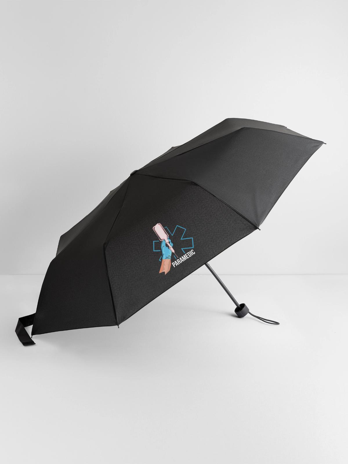 Beherzter Notfallsanitäter Blaulicht - Regenschirm (klein) - Schwarz - Vorne