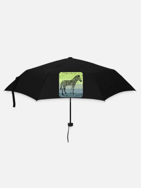 Zebra - Regenschirm (klein) - Schwarz