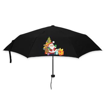 Weihnachtsmann - Regenschirm (klein) - Schwarz - Vorne