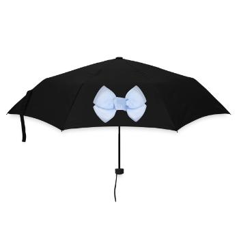 Schleife Blau - Regenschirm (klein) - Schwarz - Vorne
