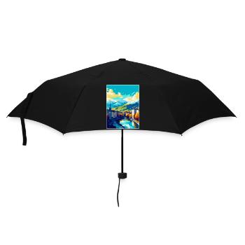 Grenoble France Vintage Travel Poster Souvenir WPA - Umbrella (small) - black - Front