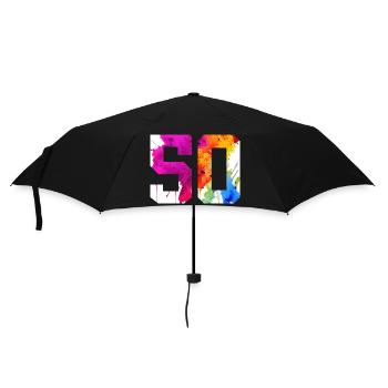 NUMMER 50 JAHRE ALT 50. GEBURTSTAG - Regenschirm (klein) - Schwarz - Vorne