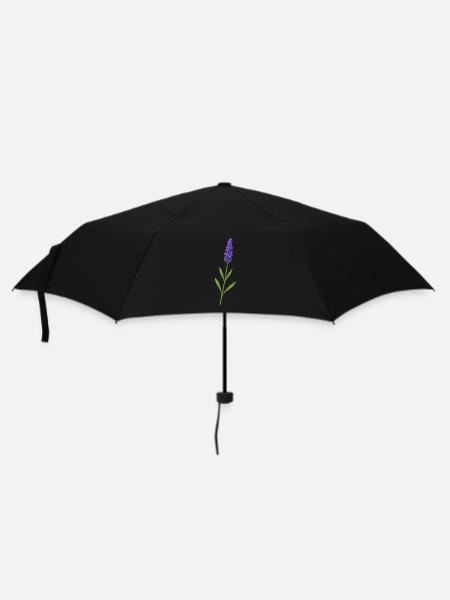 Lavendelblüte – zarte Naturkunst - Regenschirm (klein) - Schwarz